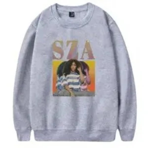 SZA O-Neck Gray Sweatshirt